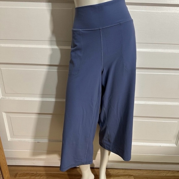 lululemon athletica Pants - Lululemon Align Wide Leg HR Crop 23" Size 18 Water Drop Blue Nulu Soft $98